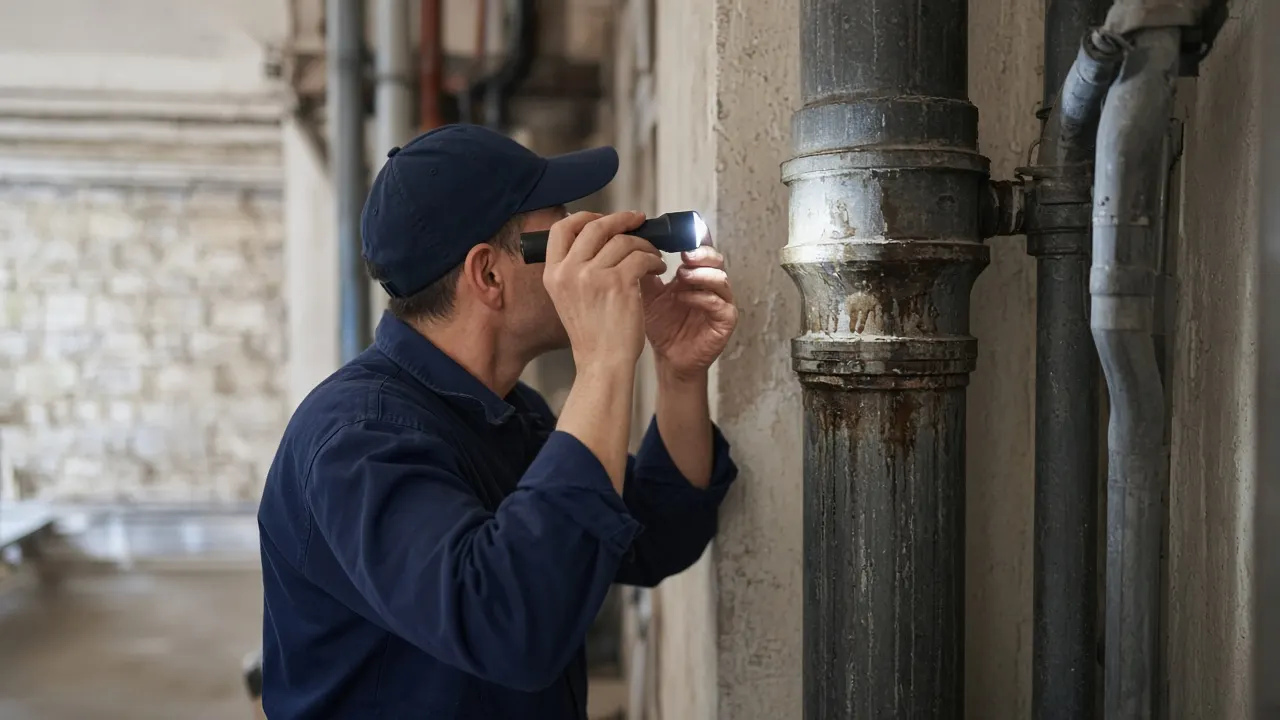 Canalisation d’évacuation collective d’immeuble à inspecter